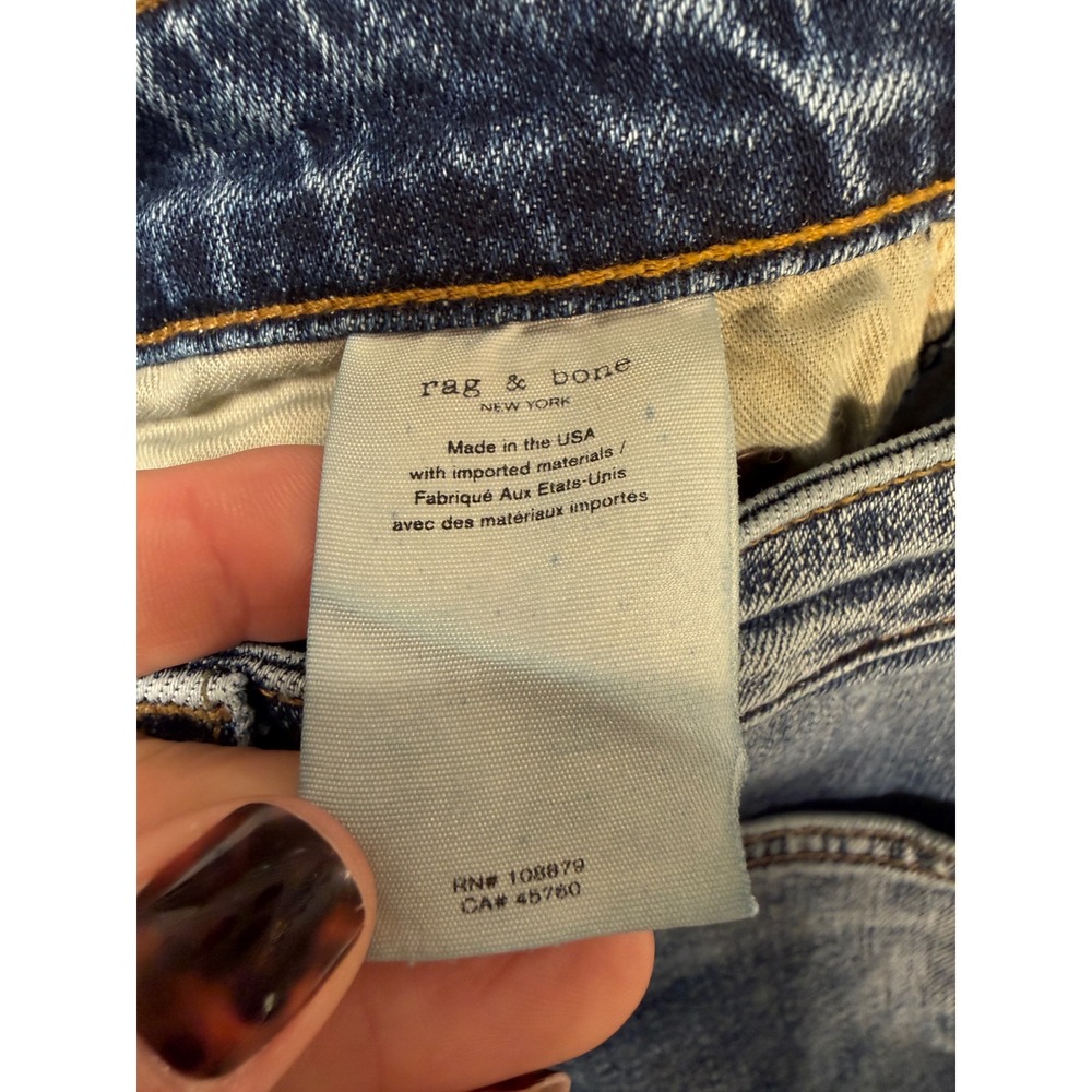 Rag & Bone Logan High Rise Straight Leg Jeans Farrow Wash Blue 26 WDD21S2789K1FA - Picture 6 of 11